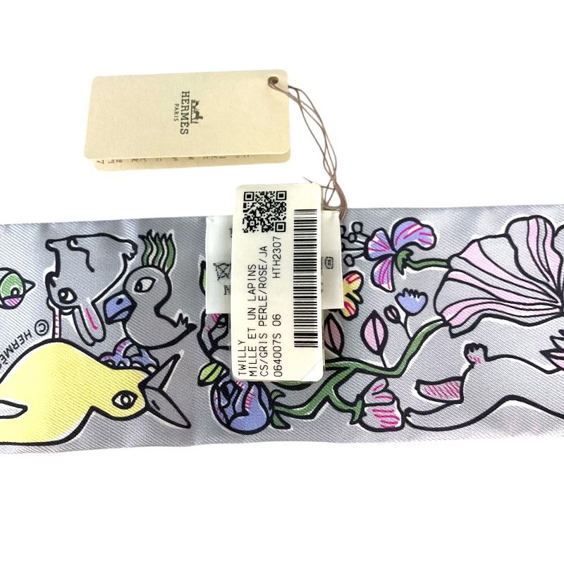 HERMES Twilly Multicolor 100% Silk Scarf for Women