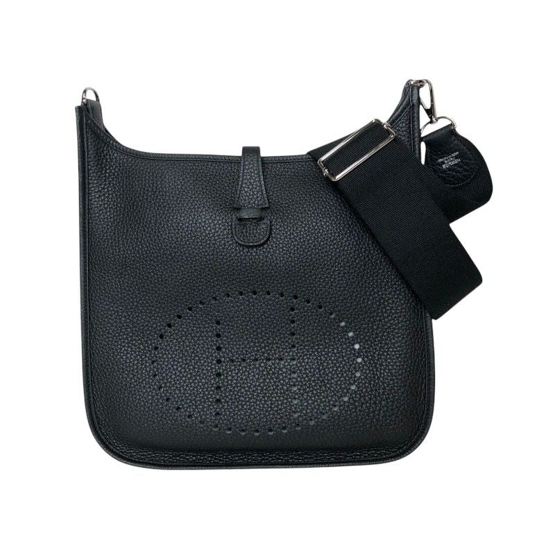 HERMES Evelyne III PM Black Togo Leather Shoulder Bag