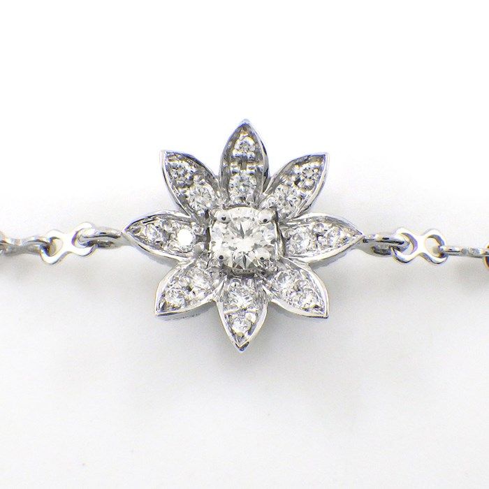 GUCCI Flora GG Logo Diamond Bracelet in K18 White Gold