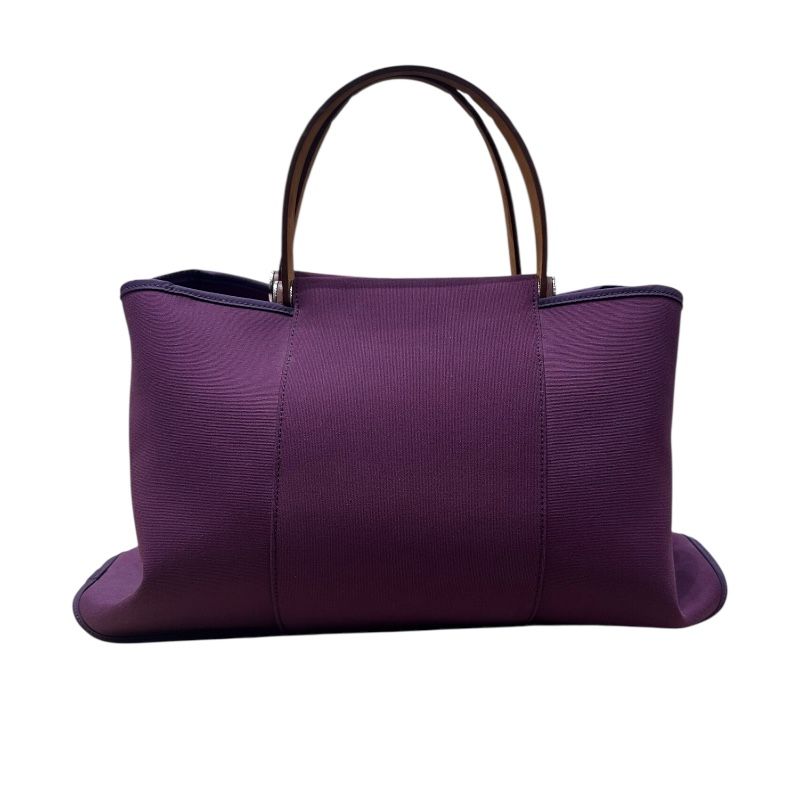 HERMES Cabag Elan PM Purple Canvas Handbag - Timeless Elegance