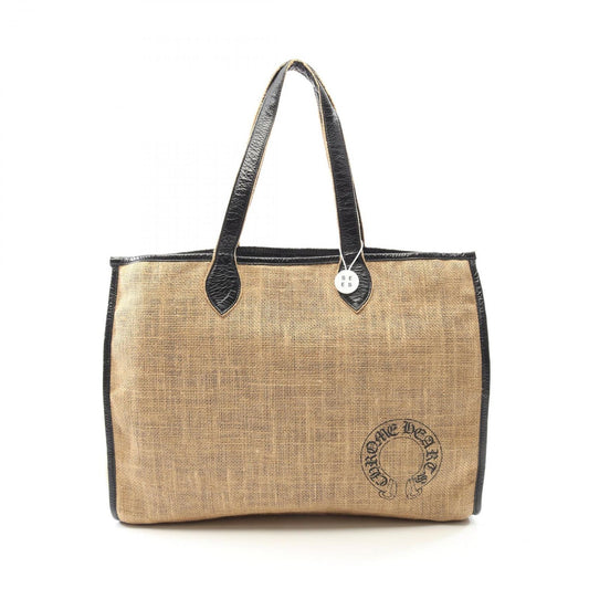 CHROME HEARTS Horseshoe Beach Bag - Beige & Black Leather Tote