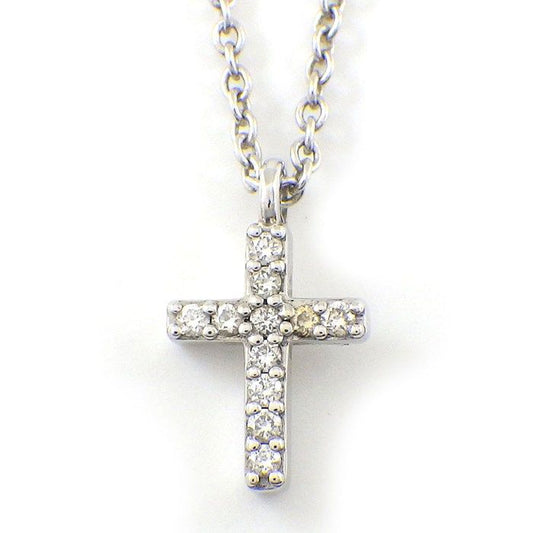 Tiffany & Co. Metro Cross Mini Diamond Necklace in K18 White Gold