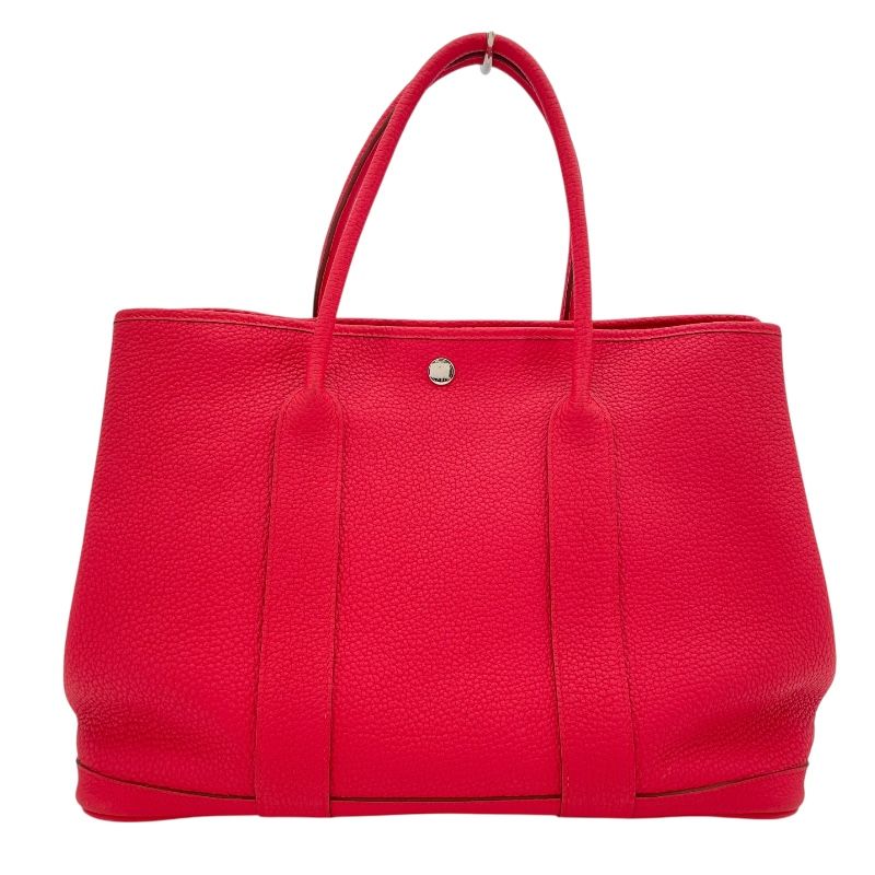 HERMES Garden Party PM Bougainvillea Handbag with Silver Hardware
