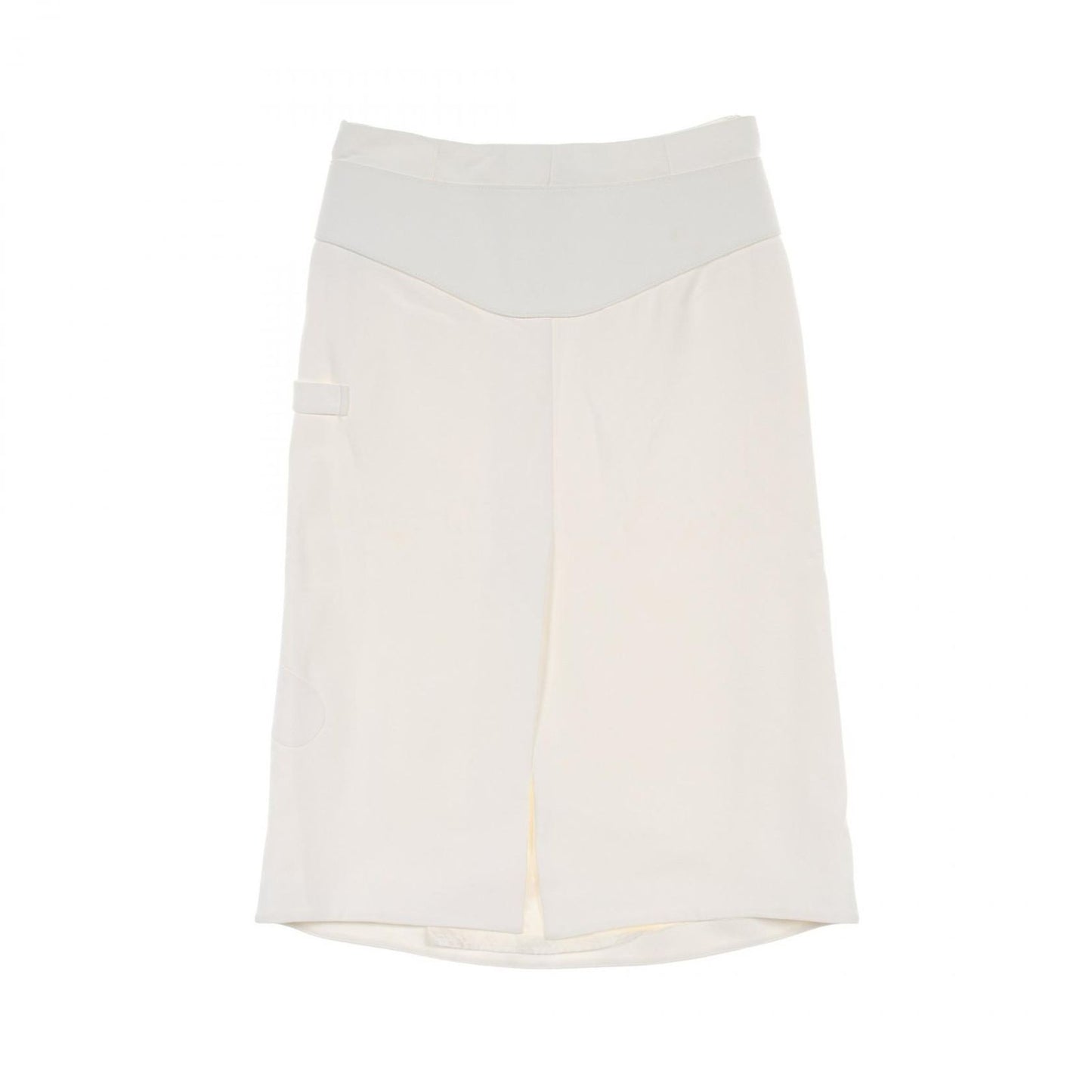 Salvatore Ferragamo Belt Motif White Rayon Skirt - Timeless Elegance