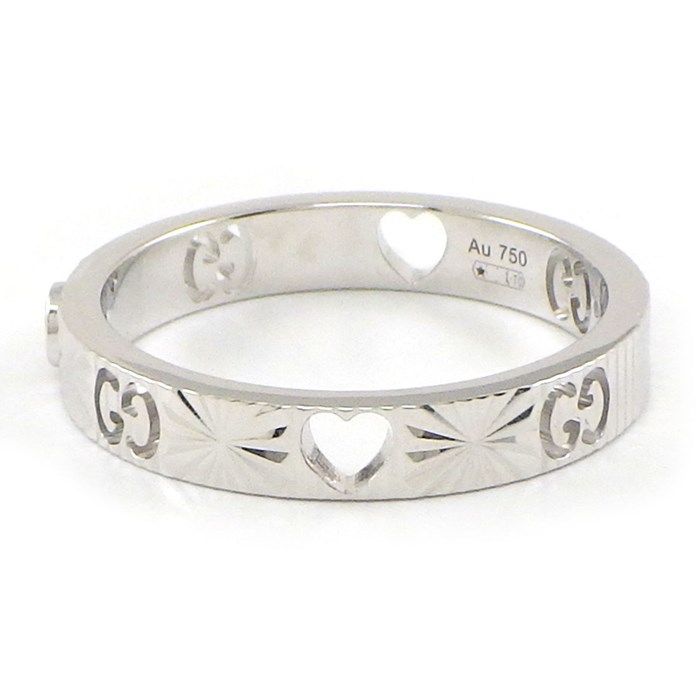 GUCCI Amore Heart Ring with Diamond in K18 White Gold