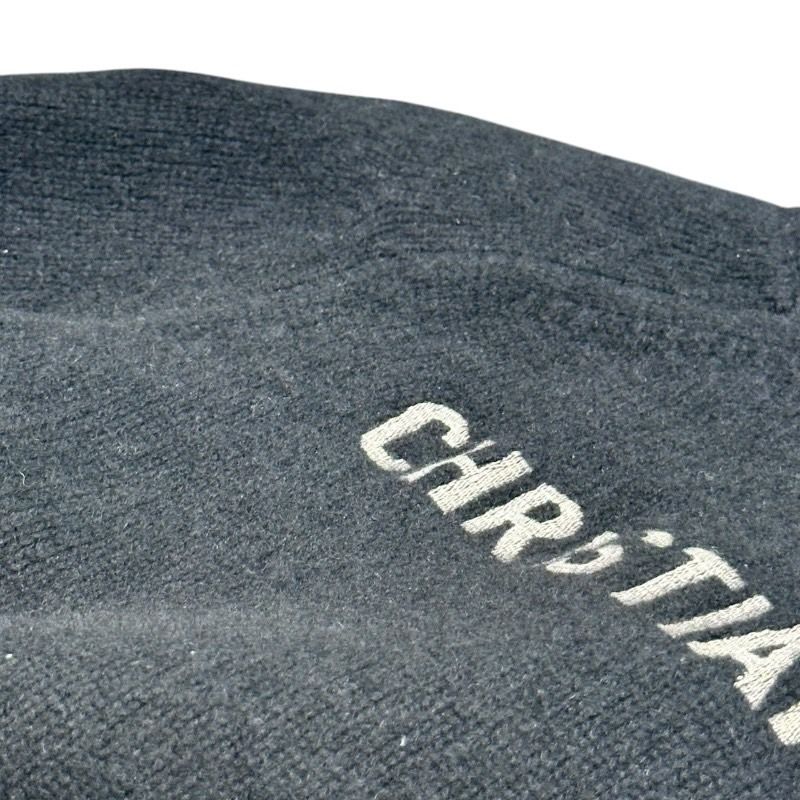 Christian Dior Black Cashmere Knit Sweater with Back Logo