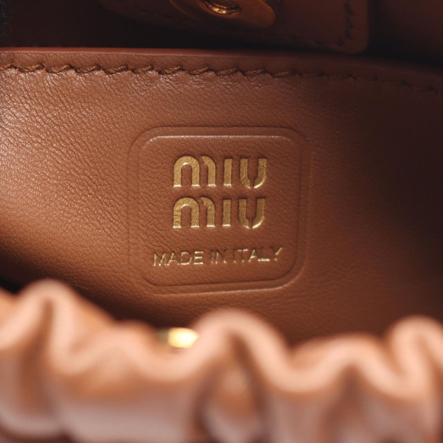 Miu Miu Nappa Joy Mini Bag - Exquisite Cognac Leather