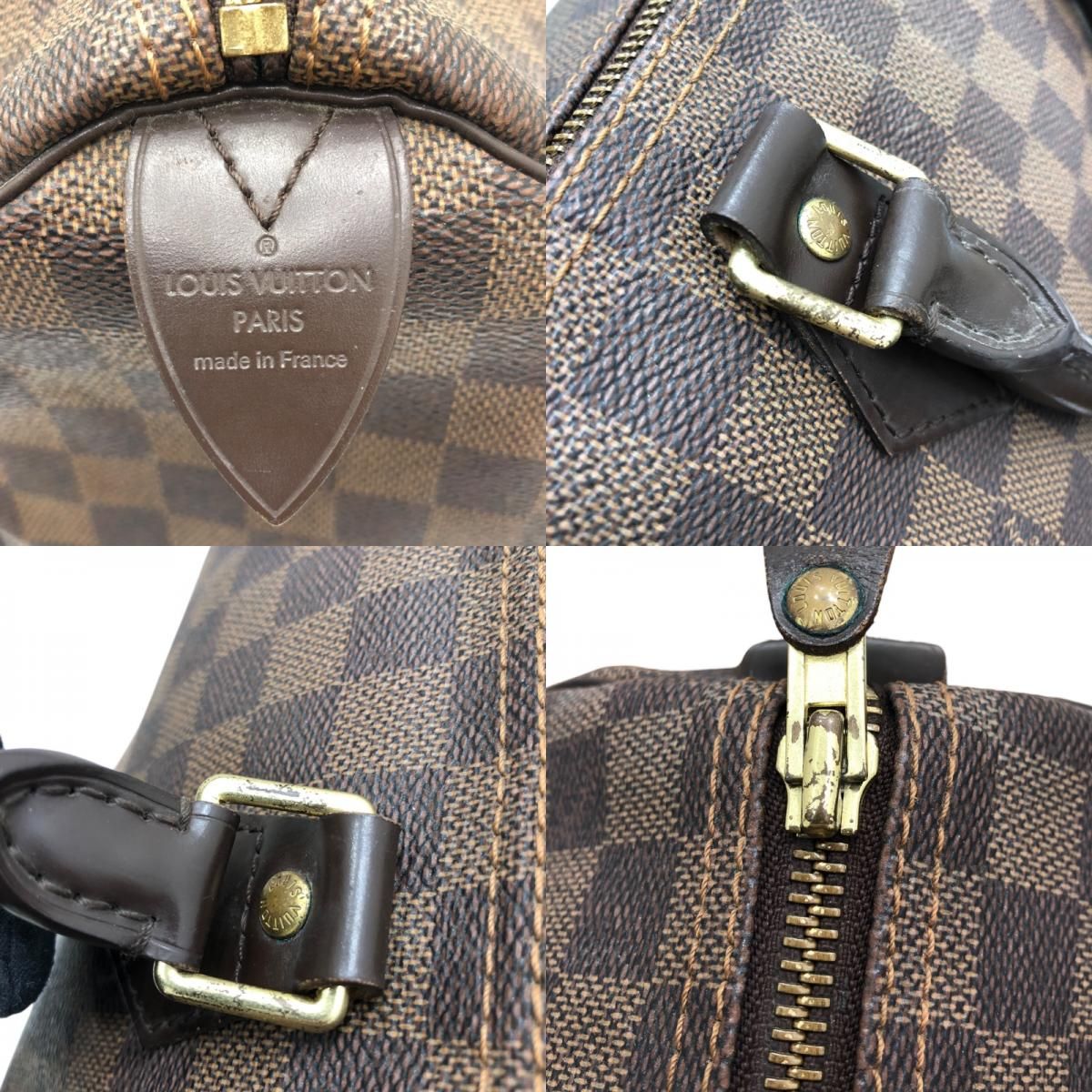 Louis Vuitton Speedy 30 Handbag - Brown Damier with Gold Hardware