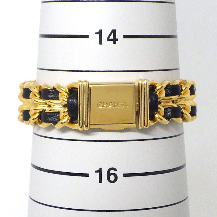 CHANEL Première M H0001 Octagonal Black Dial Gold-Plated Watch