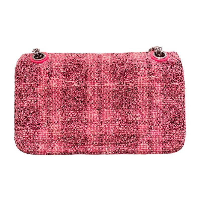 CHANEL Mini Matelassé 20 Bag in Navy, Red, White & Silver Hardware