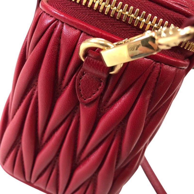 Miu Miu Matelassé Leather Micro Bag - Red with Gold Hardware
