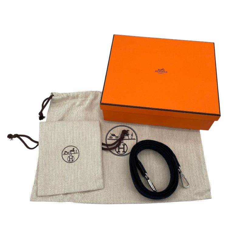 HERMES Evelyne TPM Blue Indigo Shoulder Bag with Silver Hardware