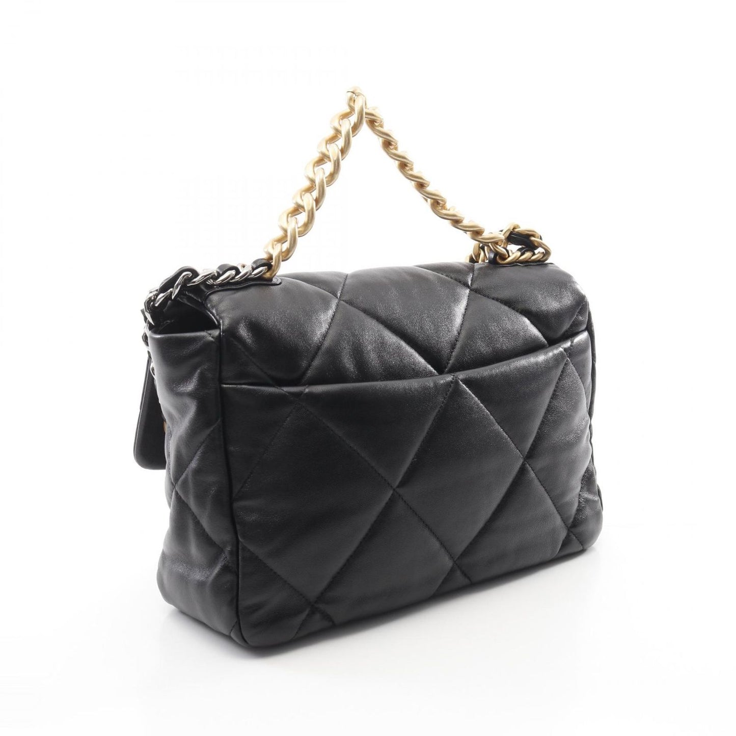 CHANEL 19 Deauville Matelassé Shoulder Bag in Black Lambskin