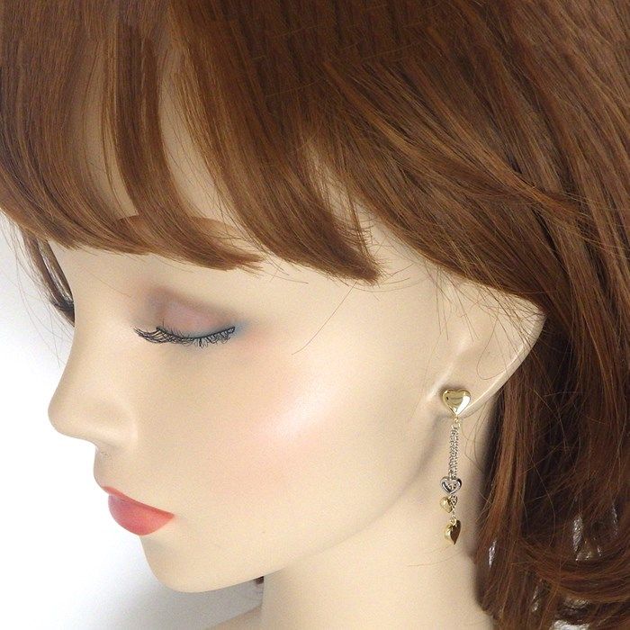 Tiffany & Co. Multi-Heart Drop Swing Chain Earrings in K18YG & K18WG