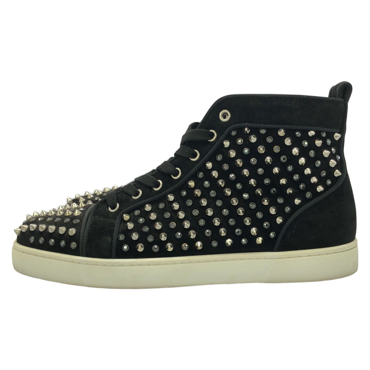 Christian Louboutin Black Suede High-Top Sneakers - Size EU 42