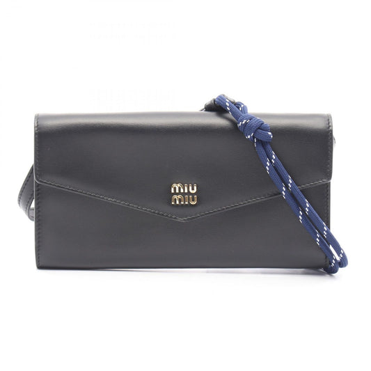 Miu Miu Soft Calf + Nastr Black Leather Shoulder Bag - New