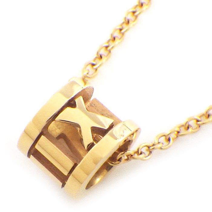 Tiffany & Co. Atlas Open Mini Ring Motif Necklace in K18 Pink Gold