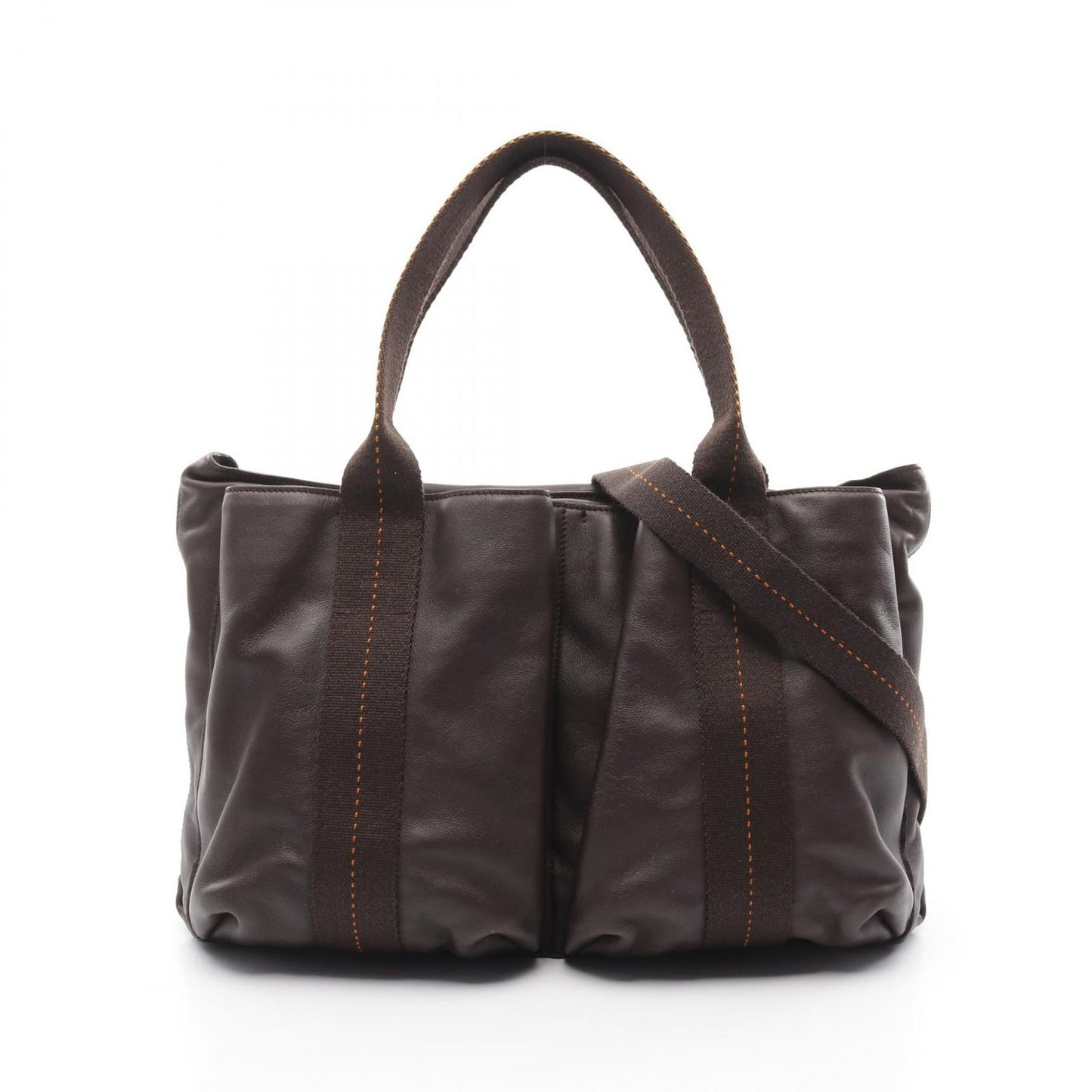 HERMES Caravan Horizontal MM Handbag - Exquisite Brown Leather