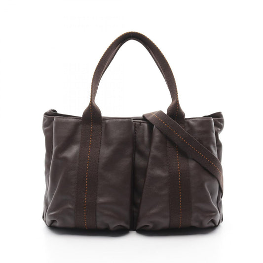 HERMES Caravan Horizontal MM Handbag - Exquisite Brown Leather