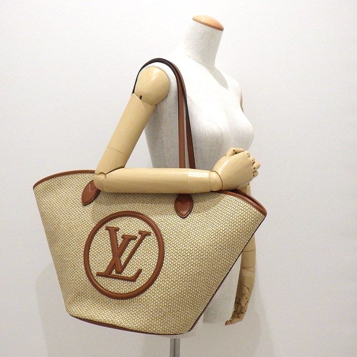 Louis Vuitton Knit Raffia Saint Jacques NM Tote Bag - Natural Camel