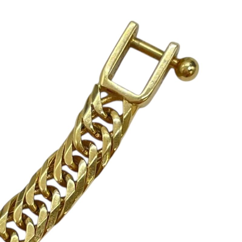 Exquisite K18 Gold 6-Sided Double Figaro Bracelet