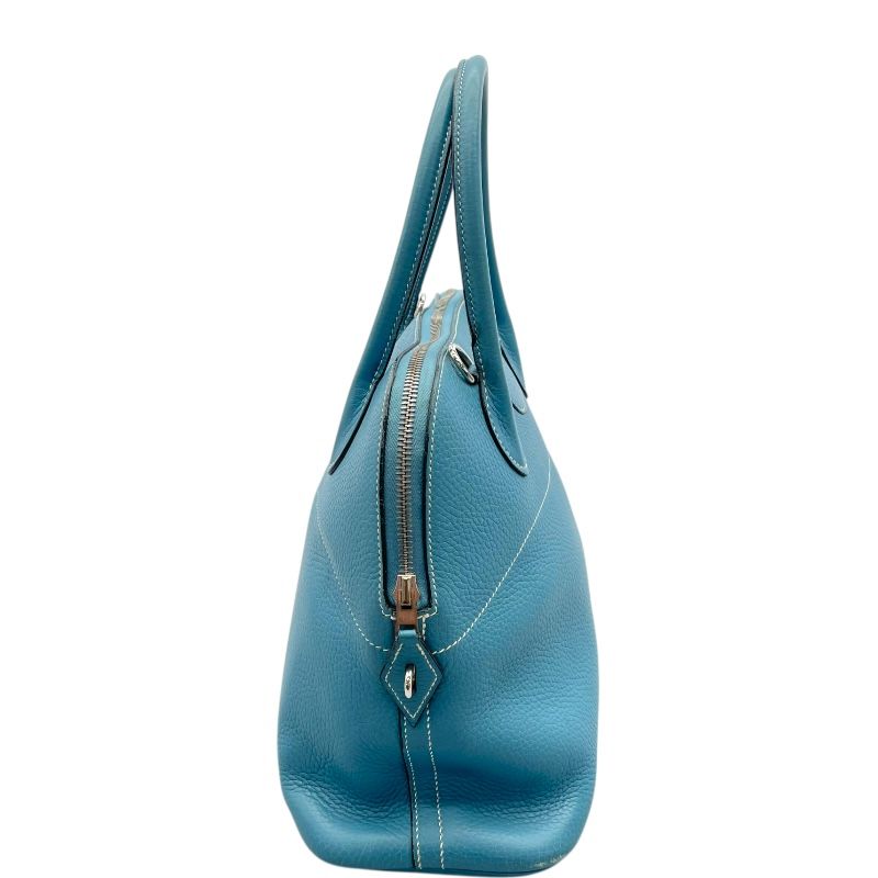 HERMES Bolide 31 in Blue Jean with Silver Hardware - Timeless Elegance