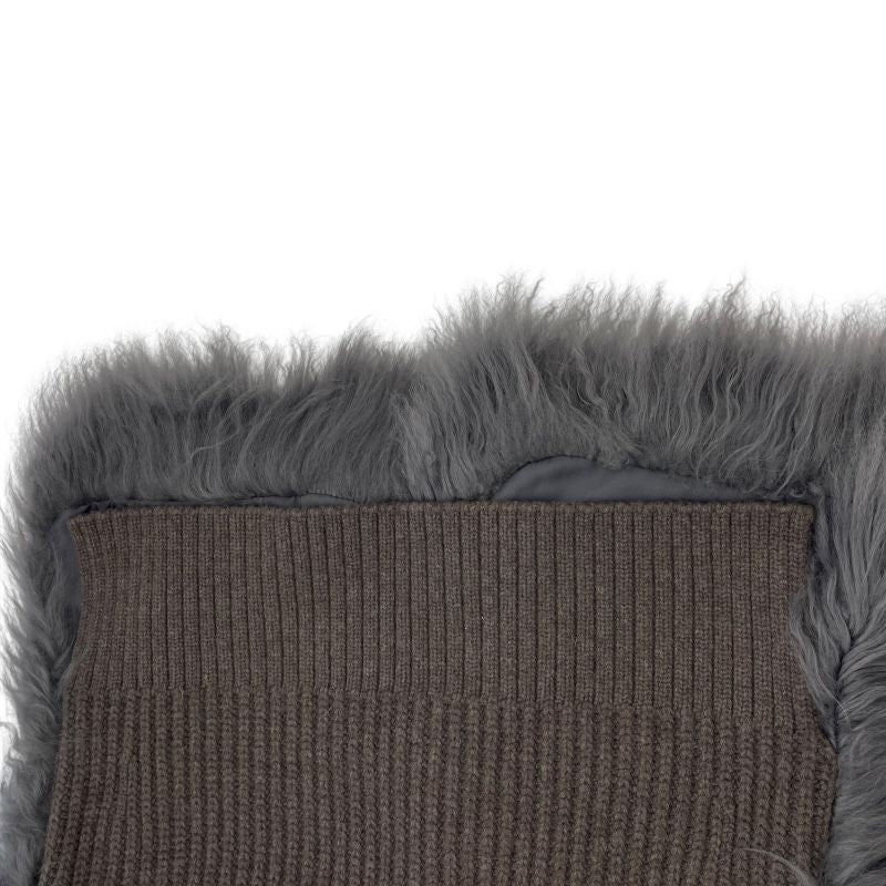 DRAWER Dark Grey Fur-Trim Knit Vest for Women - Exclusive Luxury