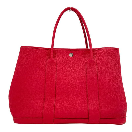 HERMES Garden Party PM Bougainvillea Handbag with Silver Hardware