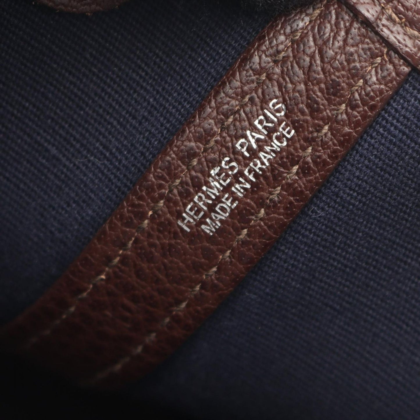 HERMES Garden Party TPM Tote Bag in Rouge Ash/Blue Indigo