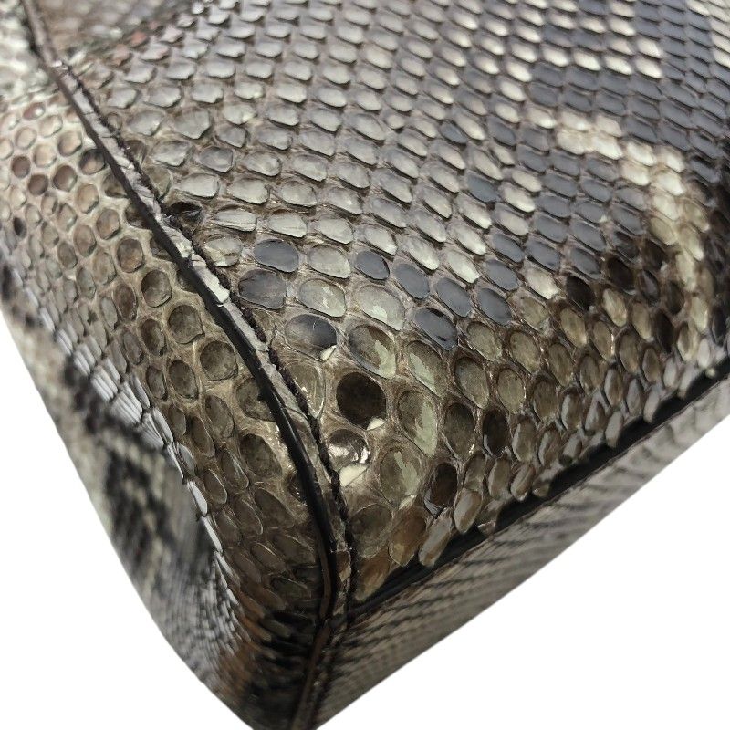 Fendi Peekaboo Mini Handbag in Gray Python with Gold Hardware