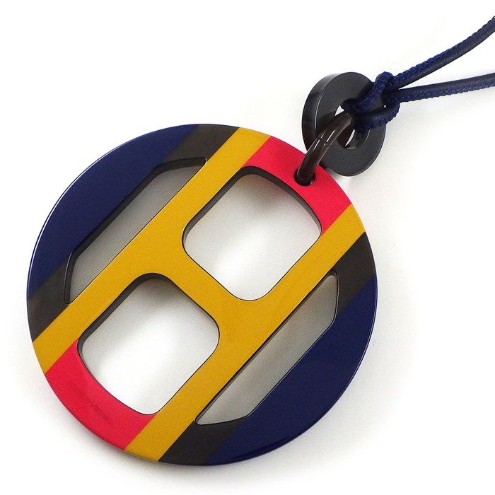 HERMES H Équipe Necklace in Framboise Blue - Exquisite Craftsmanship