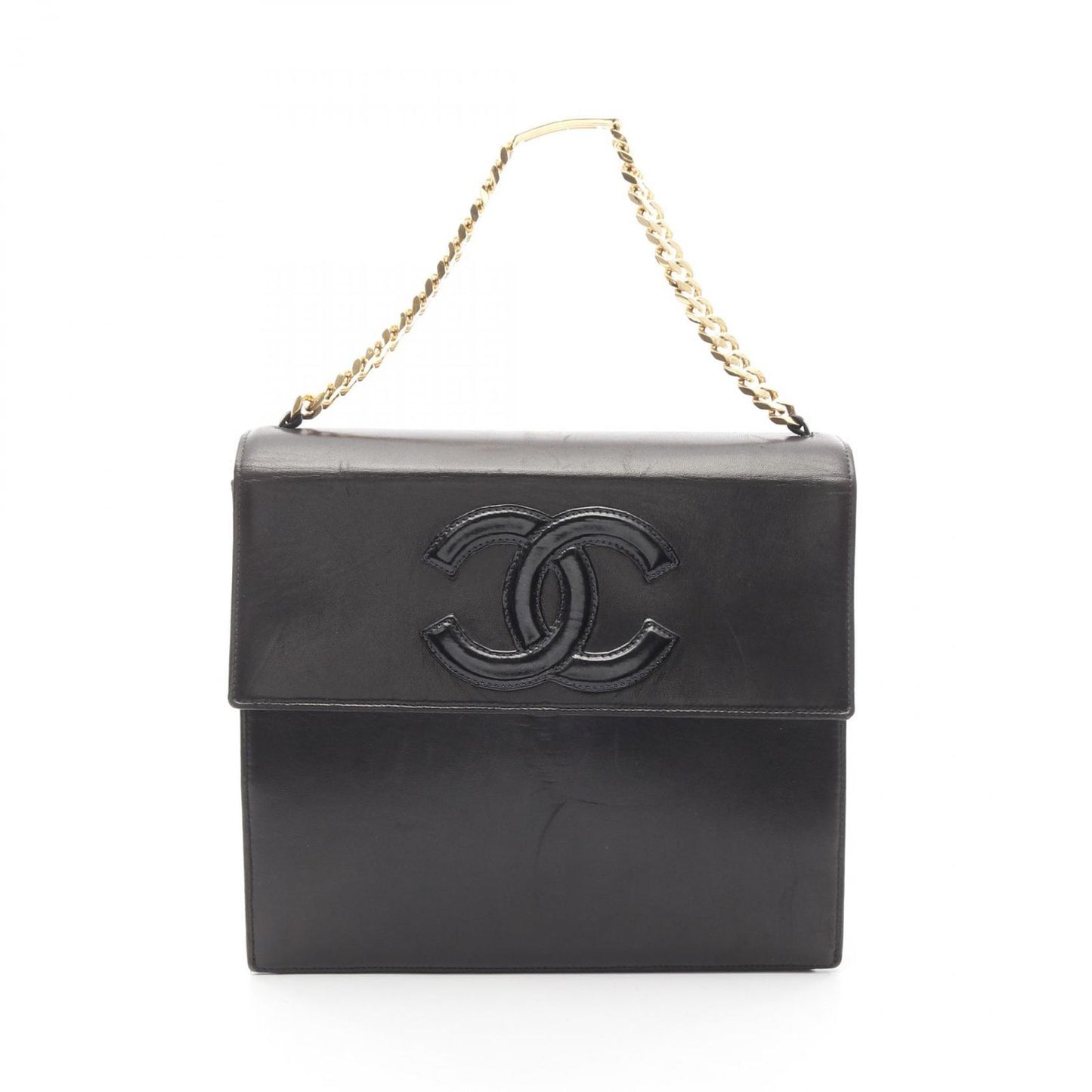 CHANEL Black Lambskin Coco Mark Chain Handbag - Timeless Elegance