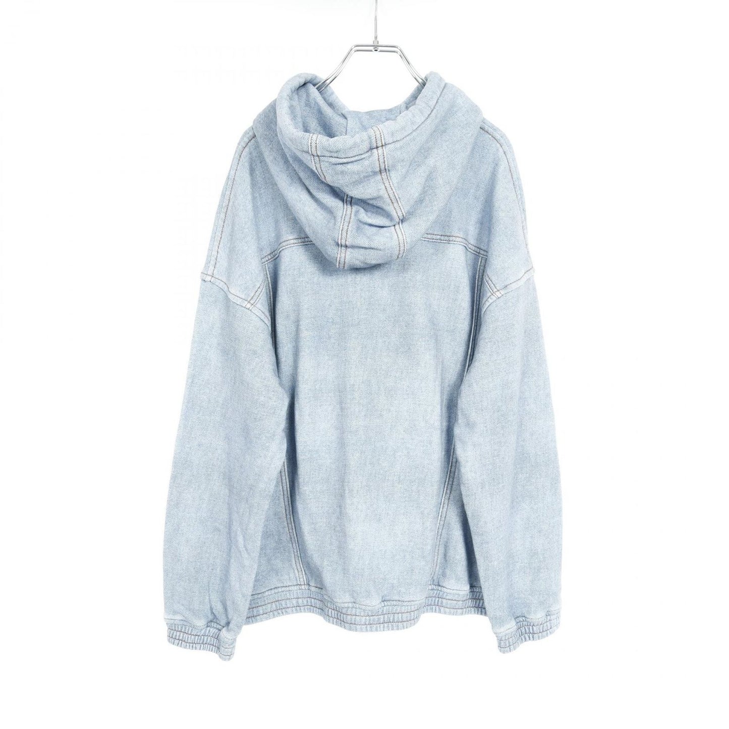 Emporio Armani Denim Print Hoodie in Light Blue - XL