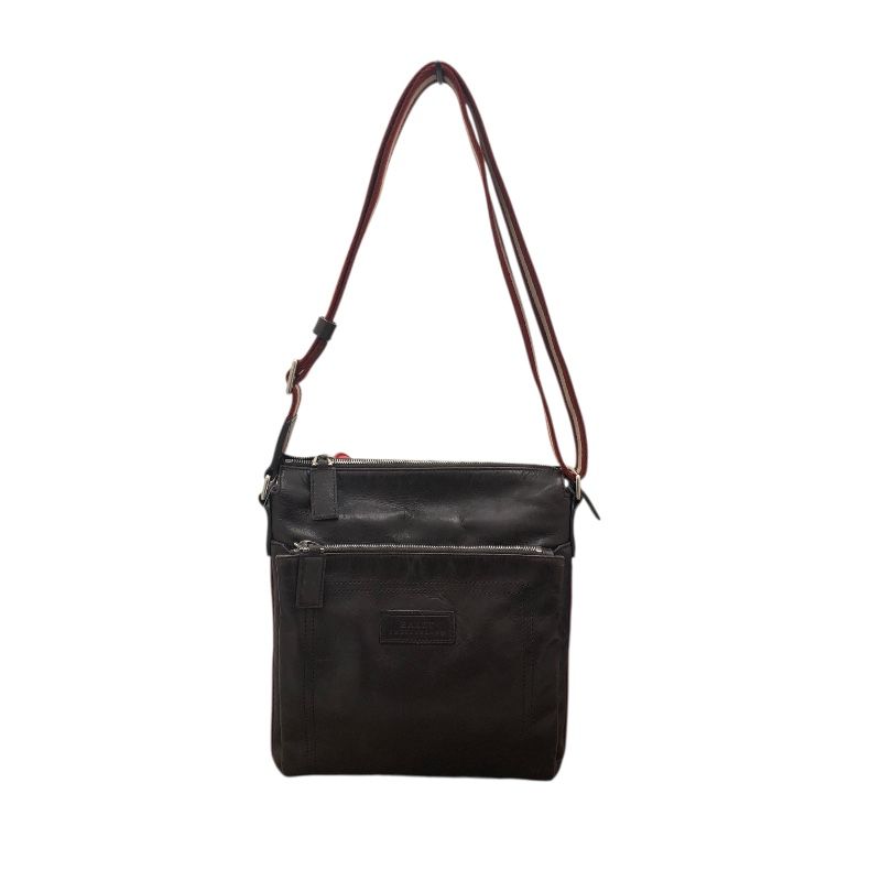 BALLY Brown Leather Shoulder Bag for Men - Timeless Elegance