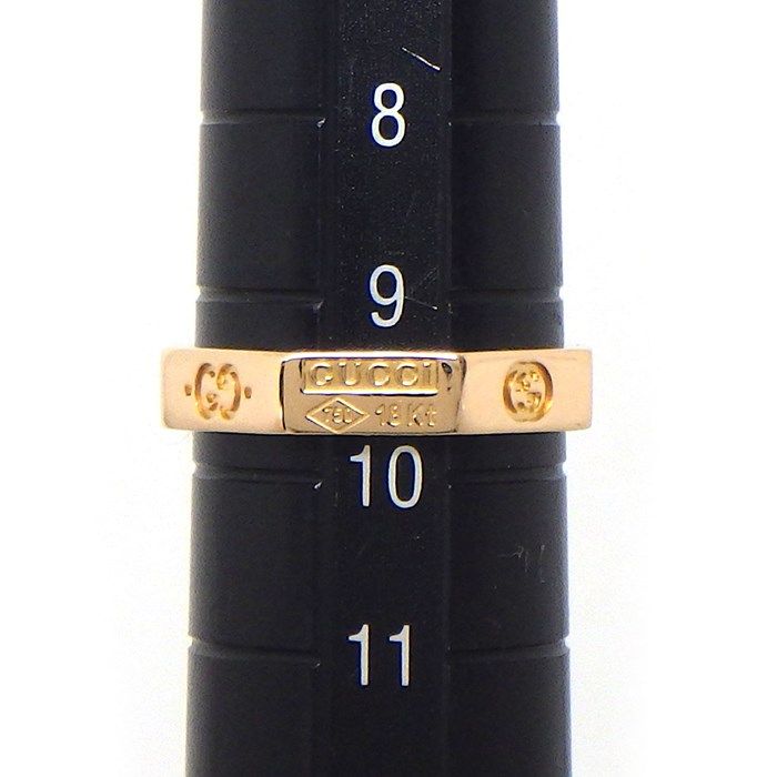 GUCCI Octagonal GG Logo Icon Ring in K18 Pink Gold - Size 9.5