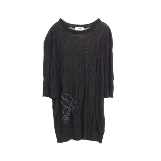 HERMES Wool Sweater - Timeless Elegance in Black, Size XL