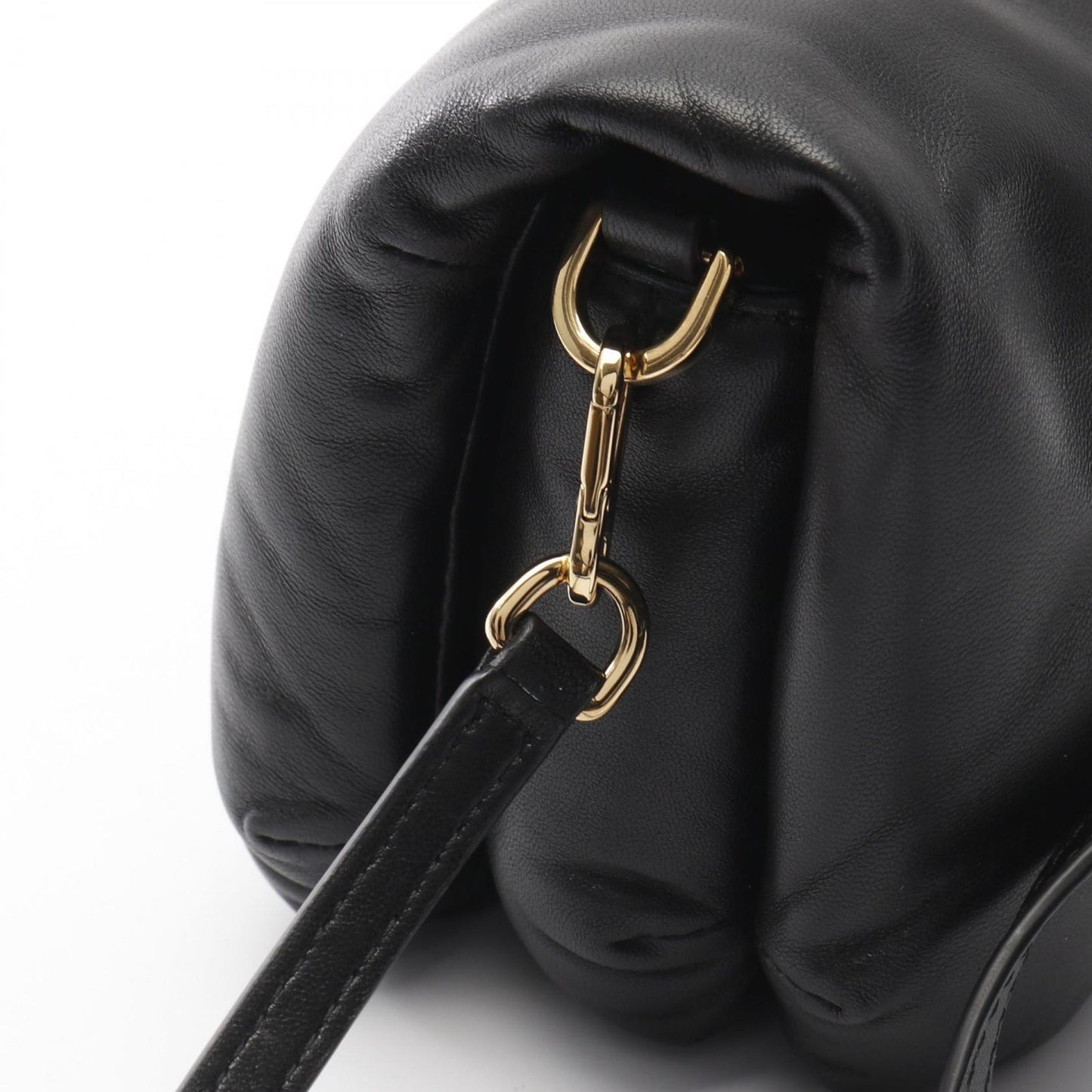 LOEWE Goya Mini Puffer Shoulder Bag in Black Leather