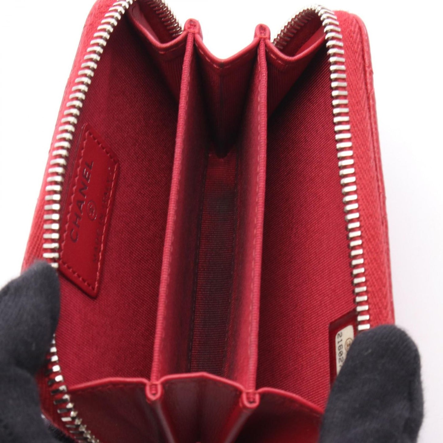 CHANEL Classic Zip Coin Purse in Red Caviar Leather