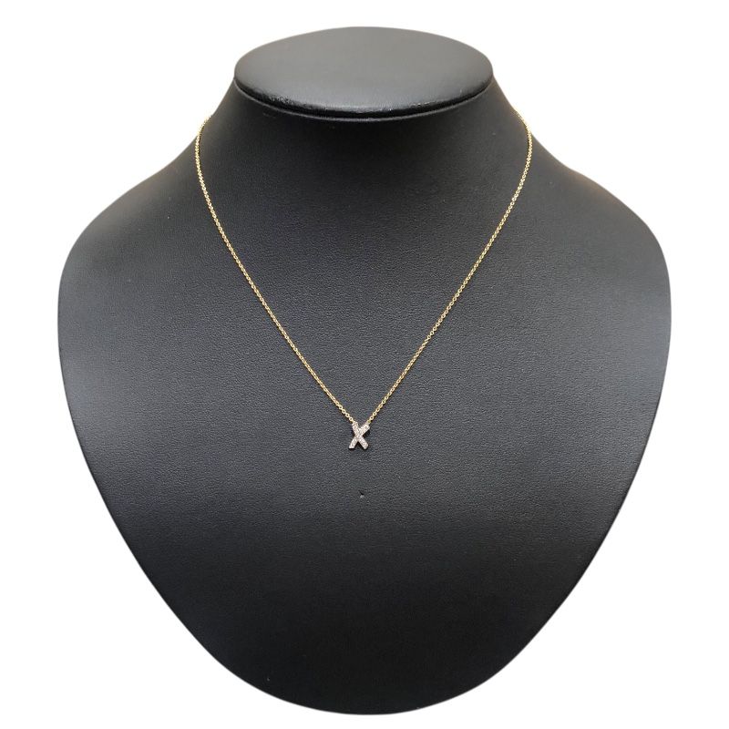 Tiffany & Co. K18/Pt950 Kiss Necklace with Diamond