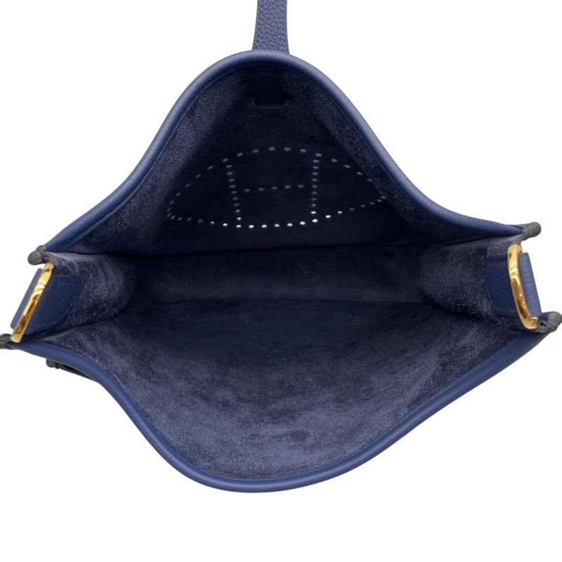 HERMES Evelyne 3GM Z刻 Blue Ankle Togo Shoulder Bag