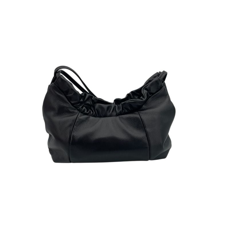 Miu Miu Logo Hobo Bag 5BC175 in Black Nappa Leather