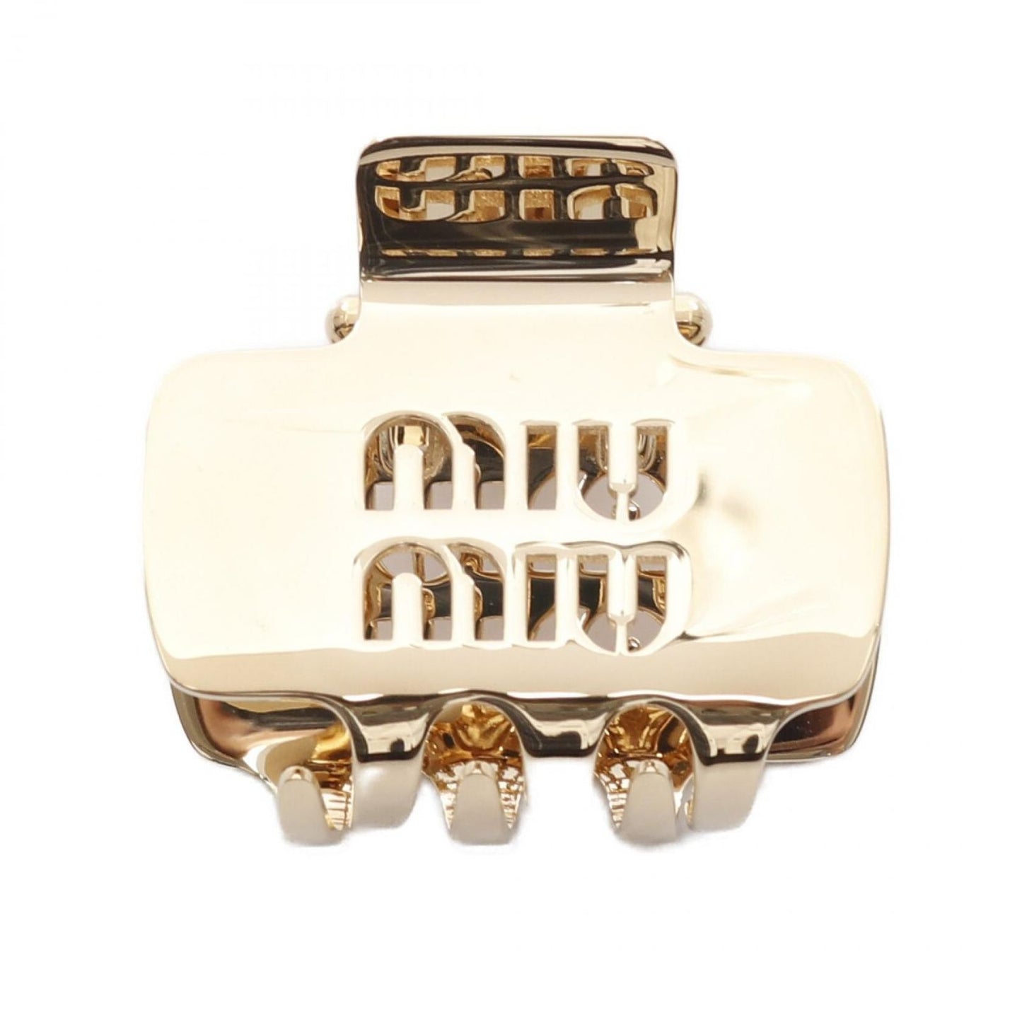 Miu Miu Gold Logo Hair Clip - Exquisite Luxury Accessory