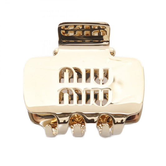 Miu Miu Gold Logo Hair Clip - Exquisite Luxury Accessory