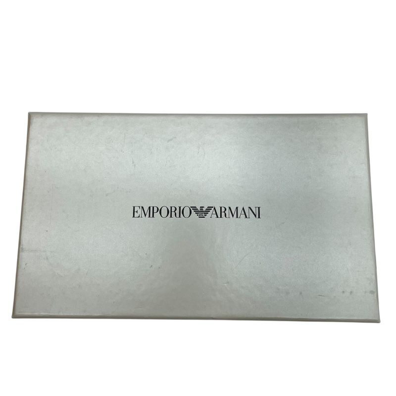 Emporio Armani Black & White Leather Zip-Around Wallet for Men