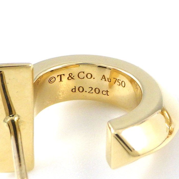 Tiffany & Co. T One Hoop Earrings with Diamonds in 18K Yellow Gold