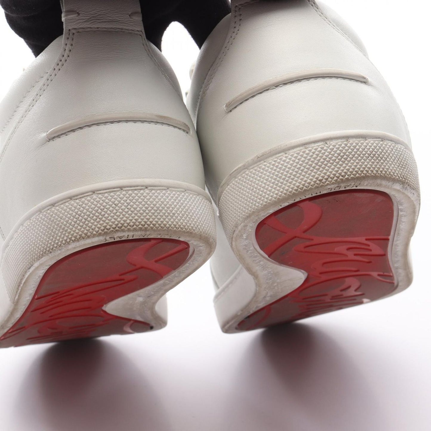 Christian Louboutin White Leather Slip-On Sneakers for Women