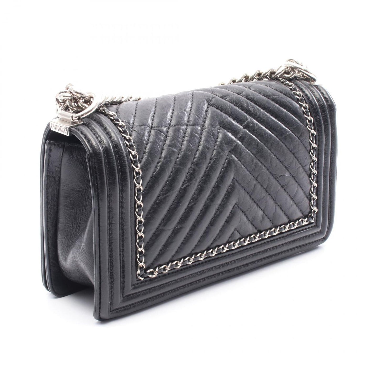 CHANEL Boy Chanel Shoulder Bag A67086 in Black Calfskin