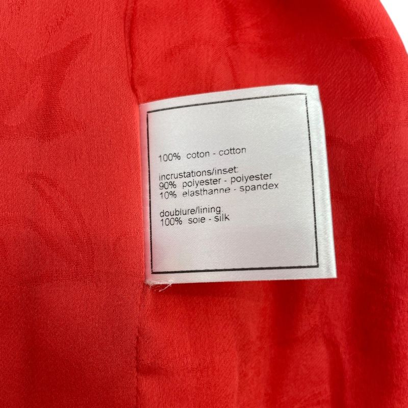 CHANEL Orange Sequin-Trimmed Tweed Jacket - Size 38