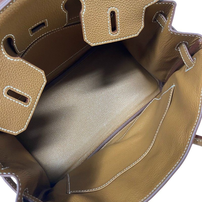 HERMES Birkin 25 W刻 Gold & Silver Hardware Handbag