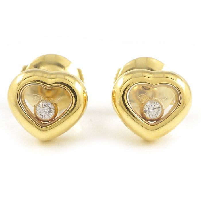 Chopard Happy Diamonds Heart Earrings in 18K Yellow Gold